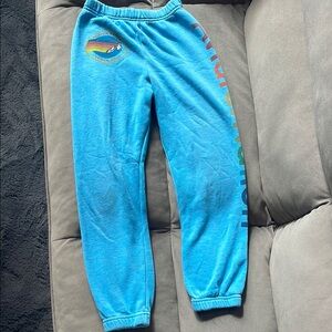Blue Sweatpants with Elastic Waistband and Cuffs for Casual Wear